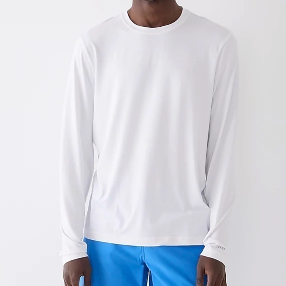 J crew long sleeve sun shirt for men in white